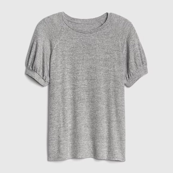 GAP Softspun Puff Sleeve T-shirt Top Large Petite - Picture 3 of 8